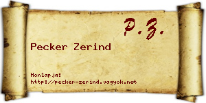 Pecker Zerind névjegykártya